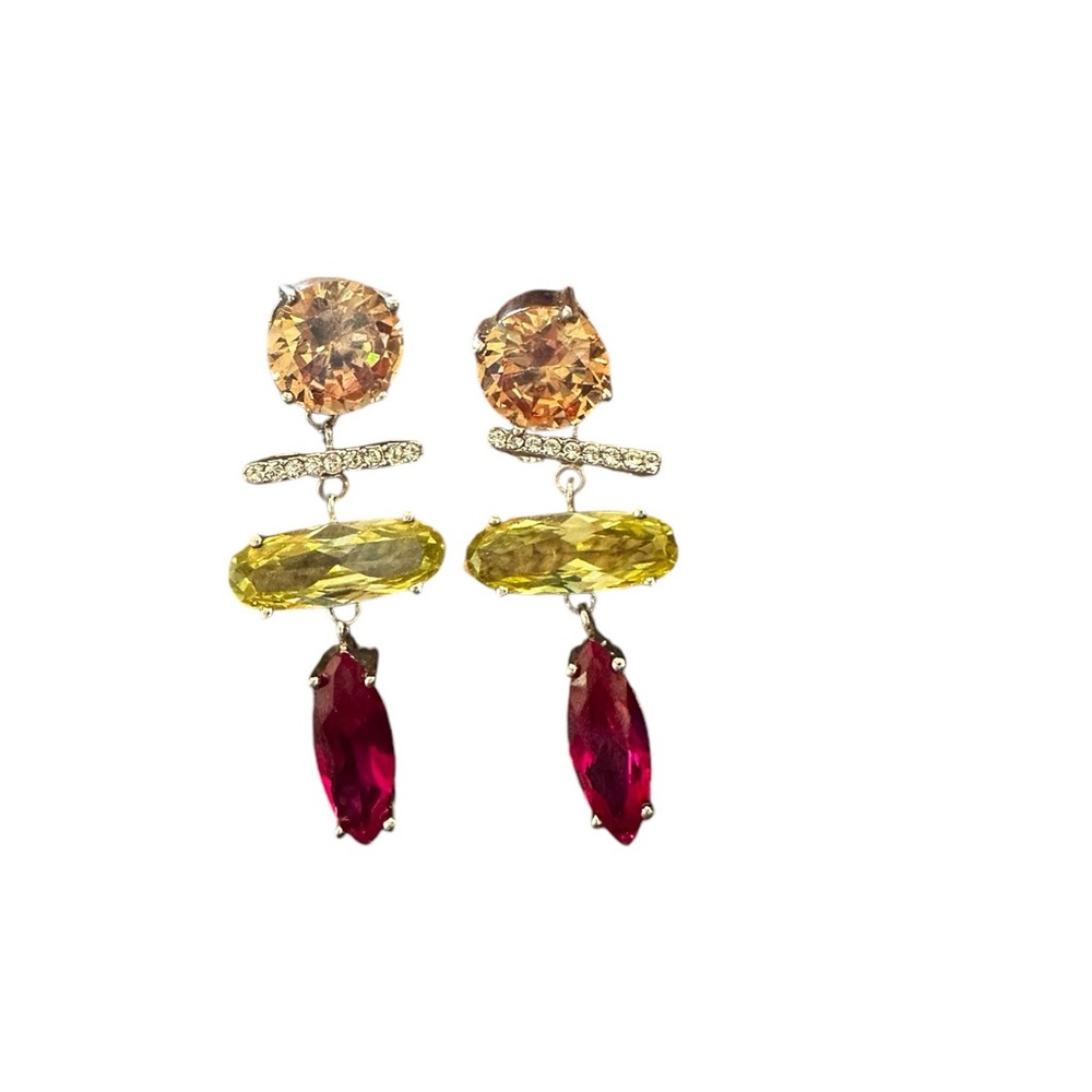 Crystal drop earrings-beautiful colors!